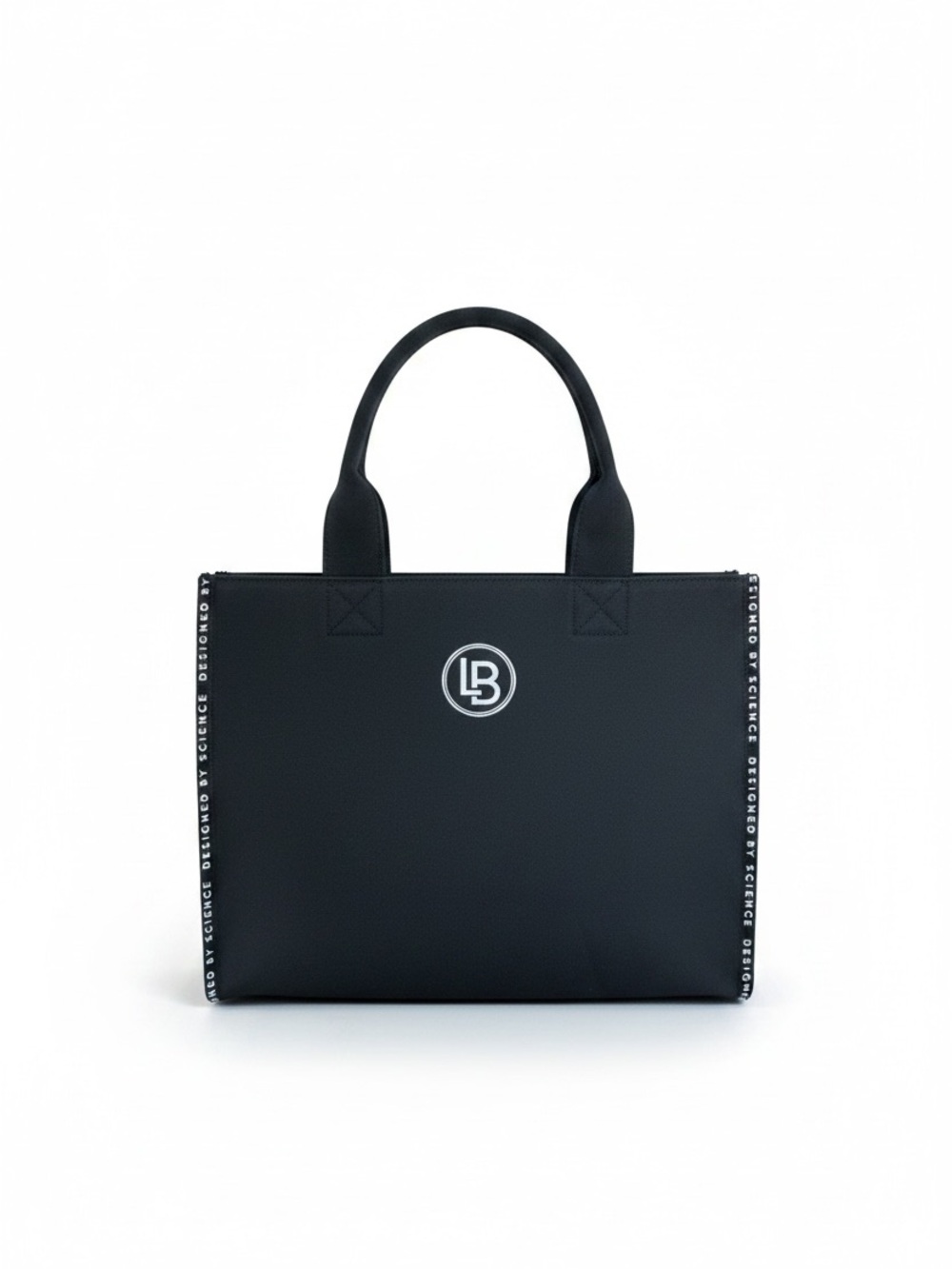 Lorde + Belle Black Canvas Tote Bag with White LB Logo NWT